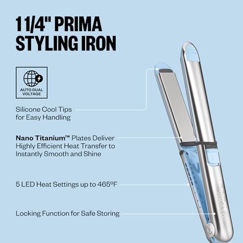 Image of BaBylissPRO Nano Titanium Prima Ionic Hair Straightener - Professional Flat Iron & Curling Iron in One for Stylists, Pro Styling Hair Tool