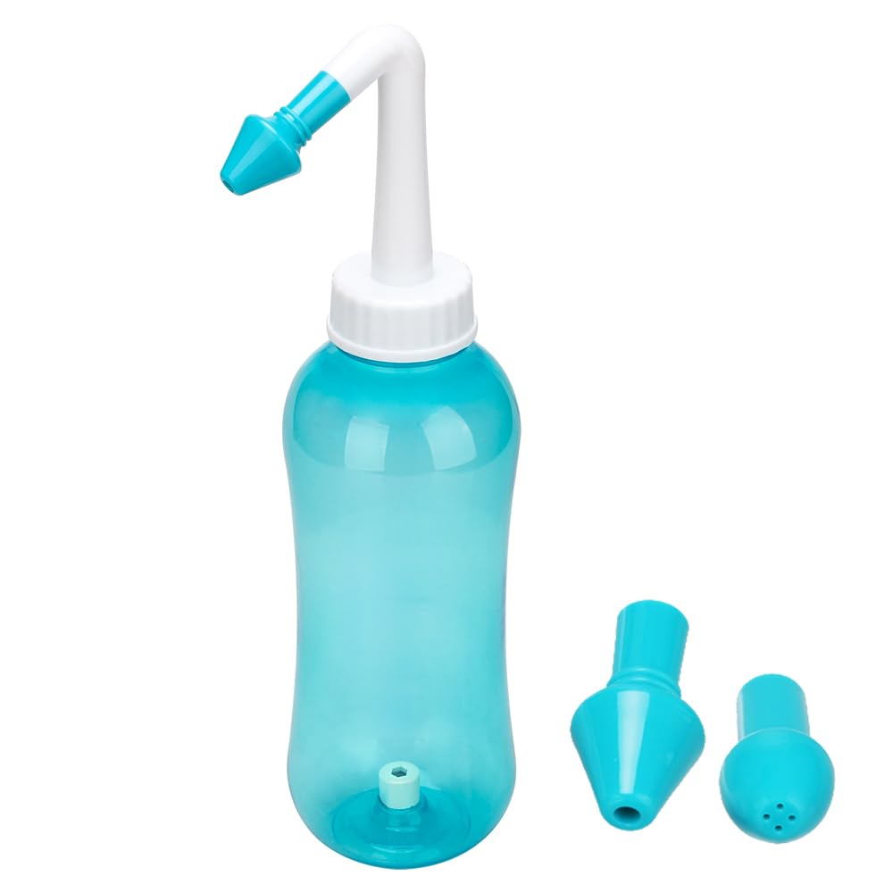 500ml Sinus Rinse and Nasal Irrigation, Nose Care Perfect for Cleaning Your Sinuses Nose Allergies, Colds, and General Hygiene for Adult & Kid BPA Free Nasal Wash Bottle Soothing Wash(Green)