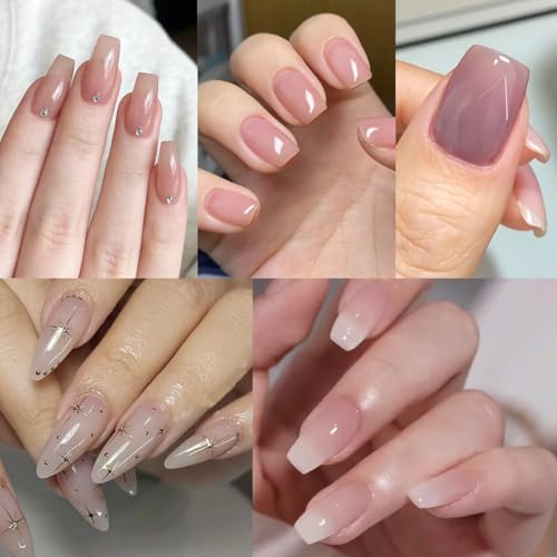 Set de esmaltes gel translúcidos 6 colores con top y base miniatura 5