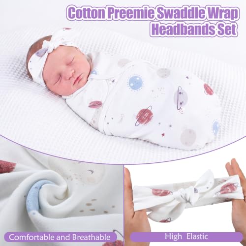 Image of 4 Pack Preemie Newborn Swaddle Set, Solid Color Style, Preemie