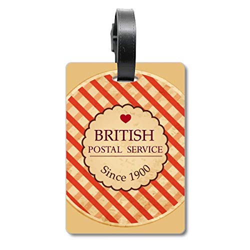Étiquette de valise London UK à carreaux pour bagage de voyage