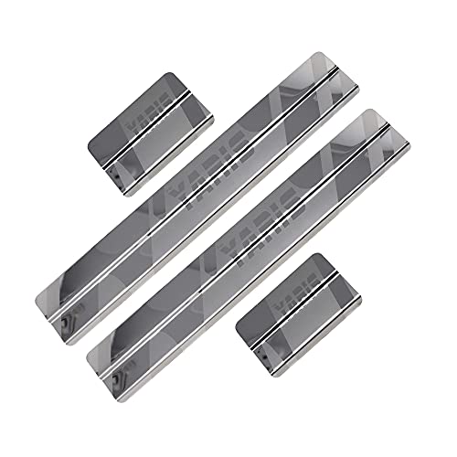 Image of Galio Car Footsteps Scuff Plate Sill Guard Stainless Steel (After-Market) Compatible with Yaris (2018-2021) Yaris
