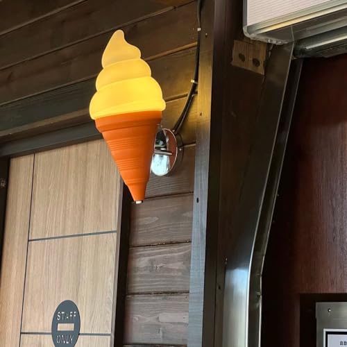 Image of Ice Cream Wall lamp Spiral Cone Decorative Wall Light Fixture, DIY Lighting Fixtures for Kitchens, Dining Rooms and More(Gray)