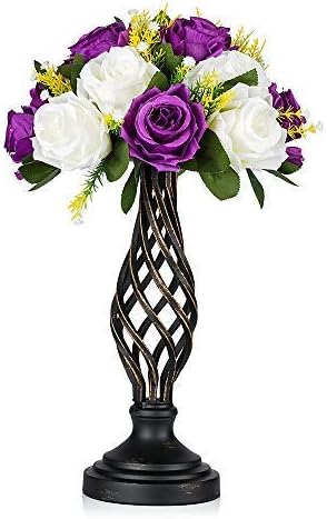 Nuptio Candle Holders for Pillar Candles: Black Candlestick Holder Retro Metal Candle Stand, Christmas Halloween Table Centrepiece Mantel Home Living Room Party Wedding Decorations, 2 Pieces(29cm)