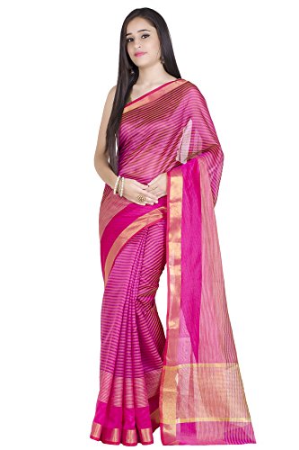 Chandrakala Women s Pink Art Silk Banarasi Saree(1215PIN)