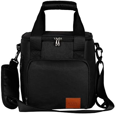 Aosbos Large Lunch Bag for Men Women Adults, 15L Insulated Lunch Box Cooler Bag with Adjustable Strap for Outdoor Camping Picnic Work Black