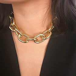 Collares Cortos Dorados Gargantilla gruesa Prosy, cadena de eslabones cubanos dorados, collares geométricos gruesos, cadenas, joyería Punk para mujeres y niñas