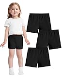 ZUEMET 3 Pack Baby Girls Bike Shorts Toddler Girl Athletic Dance Short Soft Cotton Summer Clothes Size 3T Black+Black+Black