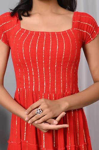 Image of IQRAAR Dress for Women Printed Midi Dress