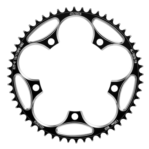 JZLTECH 130BCD Round Bike Chainring, 38T 40T 42T 44T 46T 48T 50T 52T 54T 56T 58T 60T Narrow Wide Chainring, Single Bicycle Chain Ring for 8 9 10 11 12 Speed Road Bike