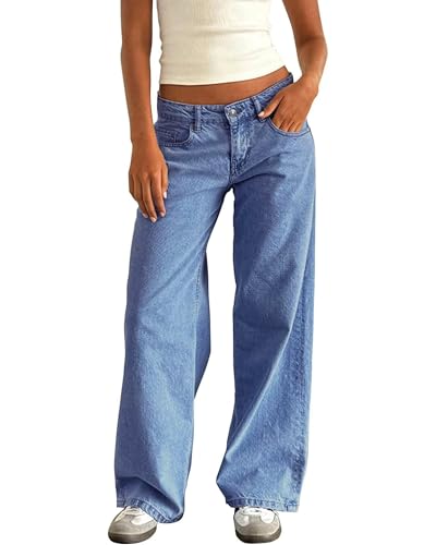 10 Best Low Rise Jeans for Women That Elevate Every Outfit 10 Women's Low Waisted Baggy Wide Straight Leg Jeans