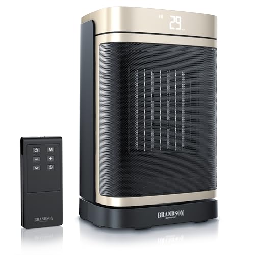Brandson - Heizlüfter mit Fernbedienung - Preisträger - ECO Modus energiesparend leise - 2 Stufen - Oszillation - Kindersicherung - Timer - Heizung Keramik Heater - Bad Wohnzimmer Büro Kinderzimmer Brandson - Heizlüfter mit Fernbedienung - Preisträger - ECO Modus energiesparend leise - 2 Stufen - Oszillation - Kindersicherung - Timer - Heizung Keramik Heater - Bad Wohnzimmer Büro Kinderzimmer