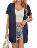 gilet veste bleu marine Occasions adaptées : Ce gilet léger est idéal pour toutes les occasions estivales. Parfait pour une journée à la plage, une promenade dans la ville ou même une soirée décontractée. Sa polyvalence vous permet de le porter avec différentes tenues et de l'utiliser comme veste légère ou kimono de plage.