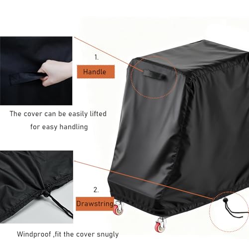 Image of Folding Chair Rack Cover for VEVOR L-Shape, Waterproof Chair Cart Cover, Folding Chairs Storage Dolly Chairs Holder Covers- 43 inch L x 21 inch W x 43 inch H