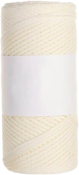 5 Rolls 2mm Hollow Cotton Yarn for Crocheting Knitting 150m 150g Polyester Blend Cord for Bags(2)