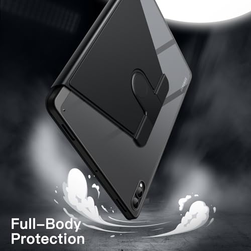 Image of JETech Rotating Cover Case for Samsung Galaxy Tab S11 Ultra with S Pen Holder, 360 Degree Rotation Protective Stand Cover Clear Back, Auto Wake /Sleep (Black)