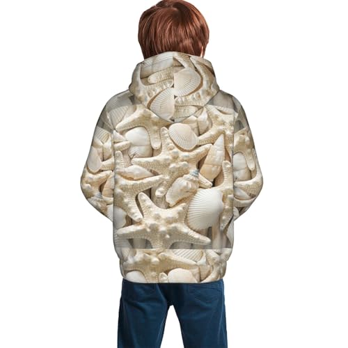 Starfish and Sea Shells Kid Hoodies Boys Sweatshirts Girls Pullover with Pocket4