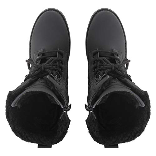 Polar Womens Memory Foam Outside Pocket Inside Zip Thermal Waterproof Deep Tread Rubber Sole Snow Boots - Black Leather Mono - Eu41/Us10 - Yc0622 #TOP5