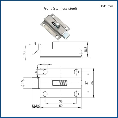 Boulon de porte à ressort pour stopper les ouvertures par vibration
