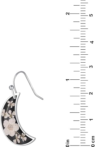 Vista 23 de Forget-Me-Not and Queen Anne's Lace Pressed Wildflower Earrings Pressed Flower Earrings Handmade Drop and Dangle Earrings Gift for Woman