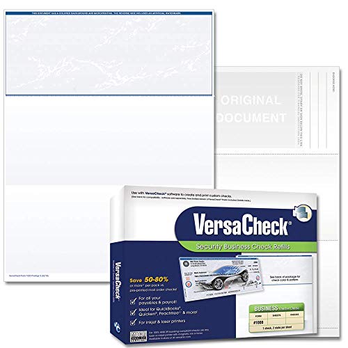 VersaCheck Recargas de cheques comerciales de seguridad: Formulario #1000 Business Voucher - Azul - Prestige S - 500 hojas