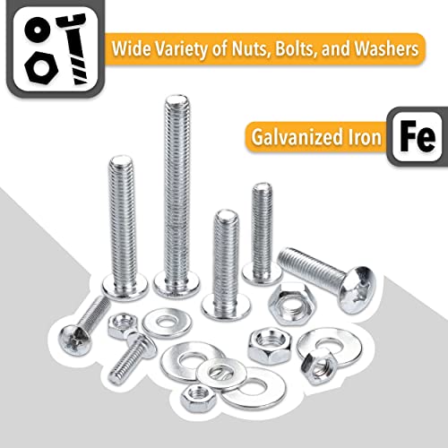 mr pen- bolts nuts and washer assortment kit 113 pcs assorted nuts and bolts washer kit