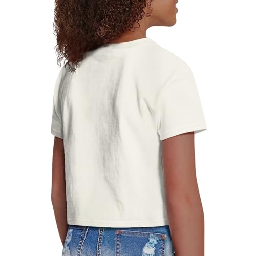 Image of Kids T Shirt Short Sleeve Crop Tops for Girls Summer Clothes Pullover Tees Shirt 5-14