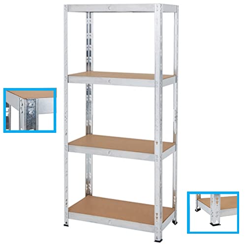 TAHA ® (1500 x 750 x 300) mm heavy duty boltless metal steel 4 tier shelving shelves storage unit Industrial easy to assemble (150X75X30cm) 175KG Per Shelf - Image 6