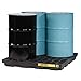JUSTRITE Manufacturing 28657 Black EcoPolyBlend Polyethylene Accumulation Center, Holds 4 Drums, 49" W x 5.5" H x 49" D