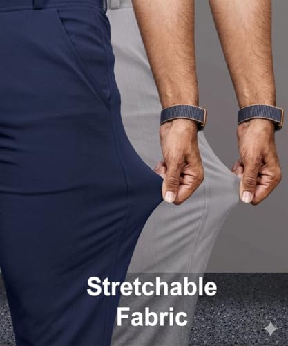 Image of Men's Slim Fit Lycra Formal Trousers Combo | Stretchable Smart Casual Pants for Office Wear | Mid-Rise Flat Front Stylish Chinos