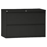 Alera LF4229BL Two-Drawer Lateral File Cabinet, 42w X 19-1/4d X 28-3/8h, Black