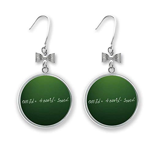 Boucles d'oreilles Cosine pendantes à tige formule mathématique et bijou géométrique