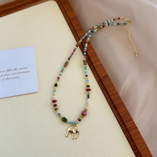 Collier éléphant de bon augure comme chaîne de pull pour femme