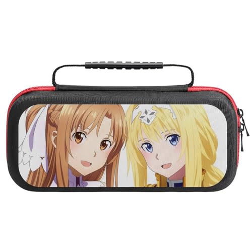 Switch ケース かわいい ソードアート・オンライン SAO アスナ アリス スイッチ 収納ケース カバー ナイロン素材 全面保護 防塵/防水/防汚/耐衝撃 26x11.5x5.2cm Switchに対応 保護用ハードケース 大容量な収納力 アクセサリ
