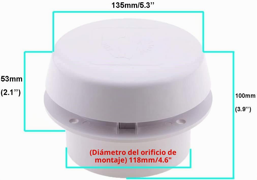 Namvo Ventilador de ventilación de techo con cremallera de 12 V, resistente al agua, para autocaravana, ahumado, color blanco