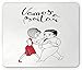 Produktbild Dance Mouse Pad, Vamos a Bailar Let's Dance Phrase The Romantic Dancing Couple, Standard Size Rectangle Non-Slip Rubber Mousepad, Dark Coral Black White