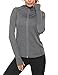Sykooria Veste de Sport Femmes Vêtements de Sport Sweat Zippé avec Capuche à Manches Longues pour Fitness Course Yoga (Gris, S)