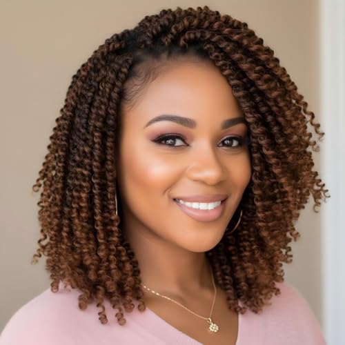 Fulcrum Passion Twist Hair 8 Inch, 8 Packs Passion Twist Crochet Hair for Black Women, Prelooped...
