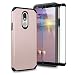 TJS LG Stylo 4 2018/LG Stylo 4 Plus/LG Q Stylus/LG Q Stylus Plus/LG Q Stylus Alpha Phone Case, [Full Coverage Tempered Glass Screen Protector] Dual Layer Hybrid Shockproof Armor Cover (Rose Gold)