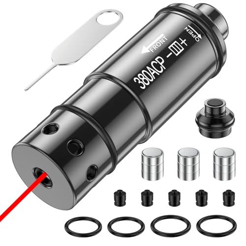 ROTSGNEE 380ACP Laser Training Cartridge Dry Fire Training System for Dry Fire Practice and Shooting Training with 3 Set Batteries and Replaceable Back Cover