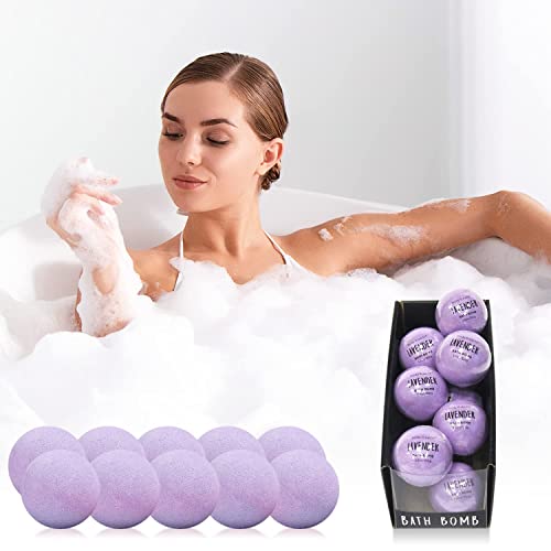 Bath Bombs Gift Set, Body & Earth 10 X 3.5 Oz Natural Essential Oils Lavender Handmade Birthday Gift Idea For Family, Women, Men #TOP4