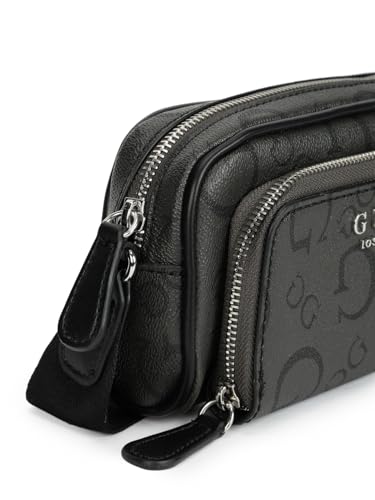 Image of GUESS Charcoal Grey Printed Saffron Mini Crossbody