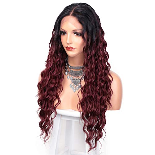 Perruque synthétique ambre rouge vin pour masquer une perte de cheveux avec style - 5