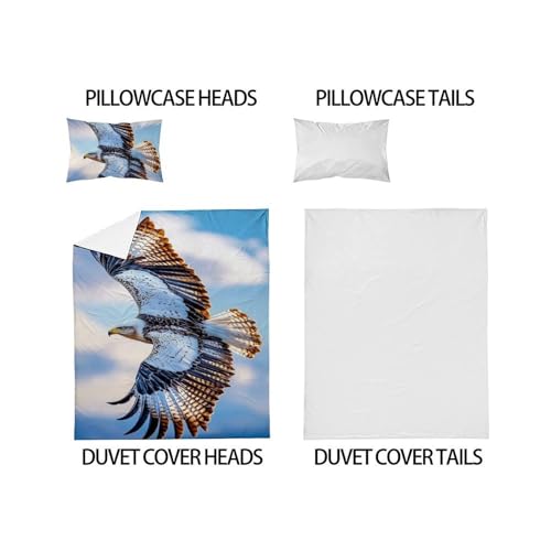 Taies d'oreiller et housse de couette animaux imprimé 3D en microfibre - 5