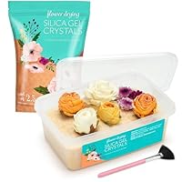 LotFancy Silica Gel zum Blumen Trocknen 2.5 LBS (1,13KG), Silicagel mit Indikator, Wiederwendbares Trockenmittel, Feine Kristalle < 1 mm für Blumen