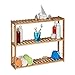 Produktbild Relaxdays Wandregal Bambus, 3 Ablagen, höhenverstellbar, HBT: 50 x 60 x 15 cm, Bad & Küche, schmales Hängeregal, natur