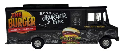 Food Truck The Burger Truck Black with Graphics die cast Model by American Diorama AD-70101MJ