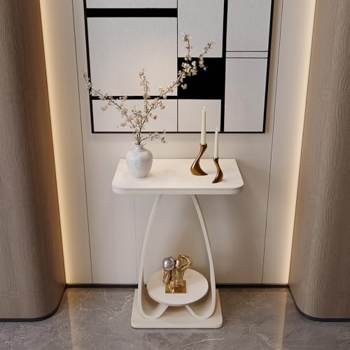 Modern Rectangle Marble Console entryway Table with Metal Frame, Small