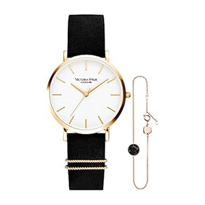 VICTORIA HYDE Dames kwarts horloges armbanden set roestvrij staal/lederen armband