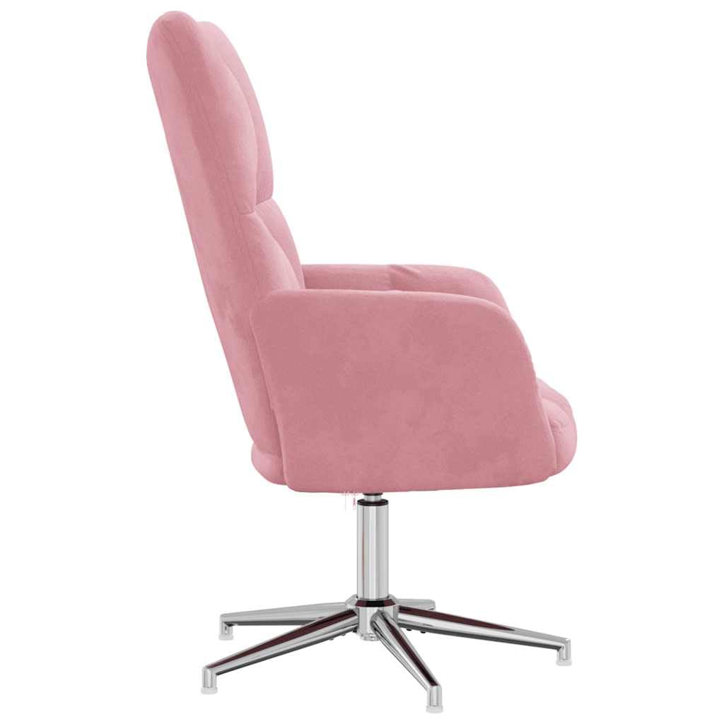 Sillón de relax de terciopelo rosa, sillón giratorio con estructura de acero, acogedora silla acento para salón y dormitorio, rotación de 360°, diseño moderno
